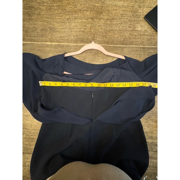 REISS Ania Jumpsuit size 8 navy long sleeve Blousen Double Layer Top - Picture 12 of 16